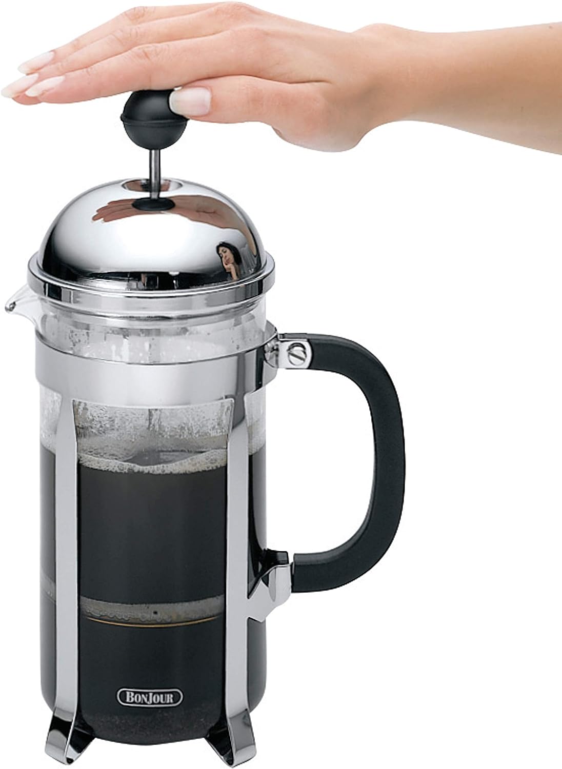 Bonjour Maximus French Press Coffee Maker, 8 Cup, Silver